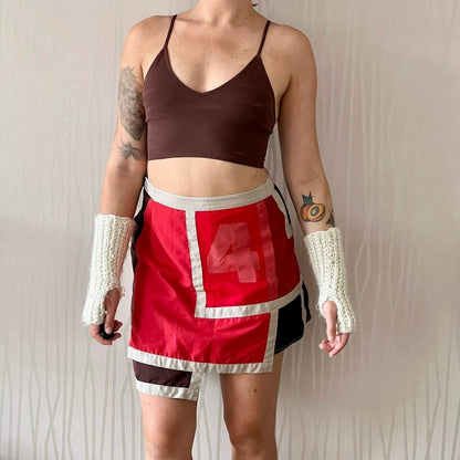 Late 90s / Early Y2K Pygmees Asymmetrical Patchwork Mini Skirt – “Fragile” Detail